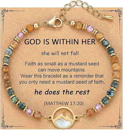 Golden Mustard Seed Bracelet For Women - Inspirational Religious Gift