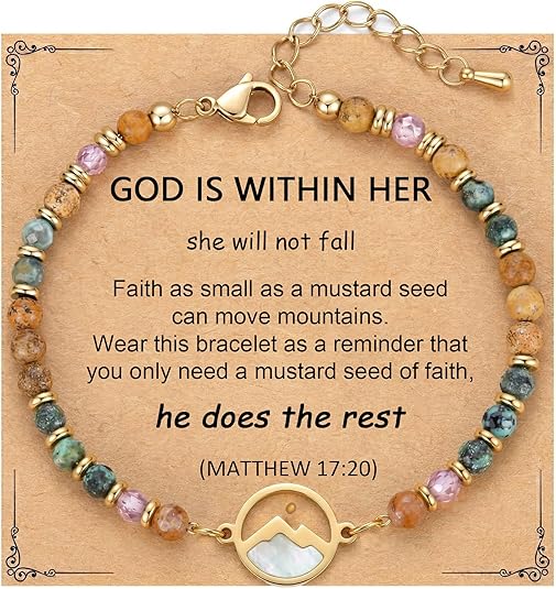 Golden Mustard Seed Bracelet For Women - Inspirational Religious Gift