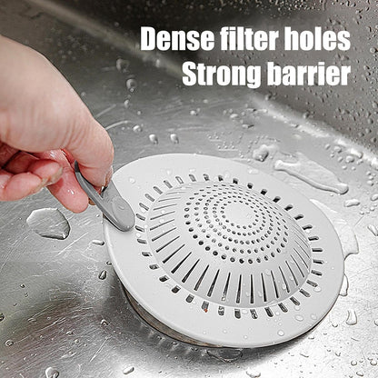 2 Pcs Silicone Drain Strainer, Pull-Tab Hair Catcher for Bathroom & Kitchen
