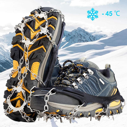 Lightweight Crampons Anti-Slip Traction Snow Grips-One Size Fits All-2 Pcs