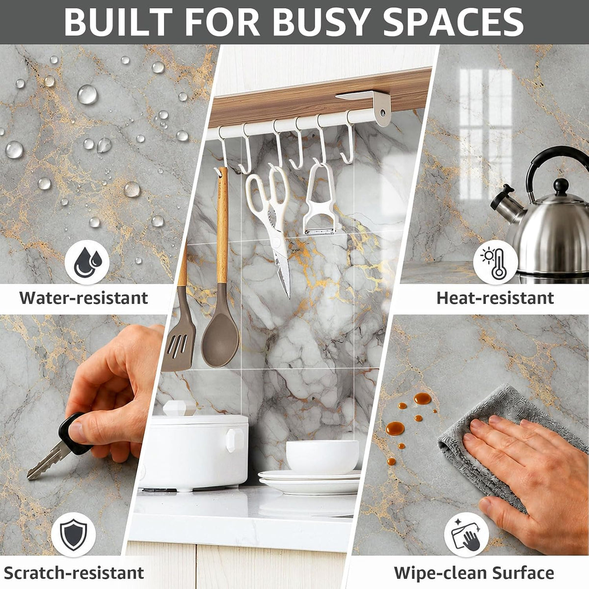 10 Pcs Waterproof Peel and Stick Wall Panels