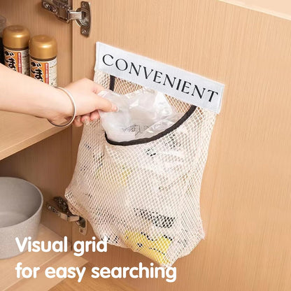 10-Pack Hanging Mesh Bags-Adhesive Storage Bags