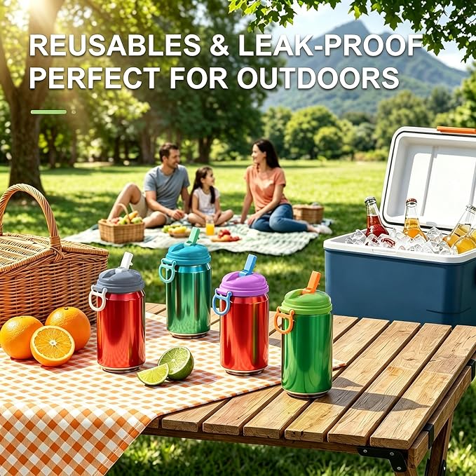 Soda Can Lids 4-Pack - BPA-Free Reusable Leakproof Lids Set