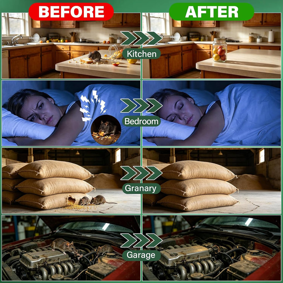 Humane Rodent Control Defense Device Eco Friendly Mouse Repellent Indoor, 12 Packs