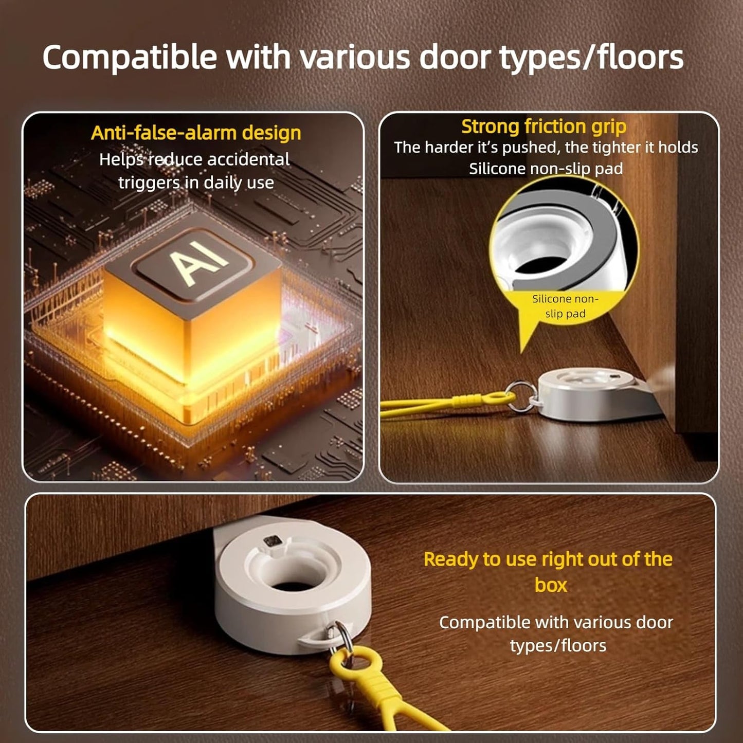 Portable Door Lock with Alarm for Travel