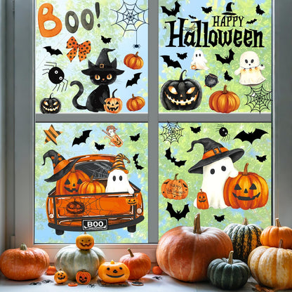 Halloween Electrostatic Decorative Stickers-6 Pcs
