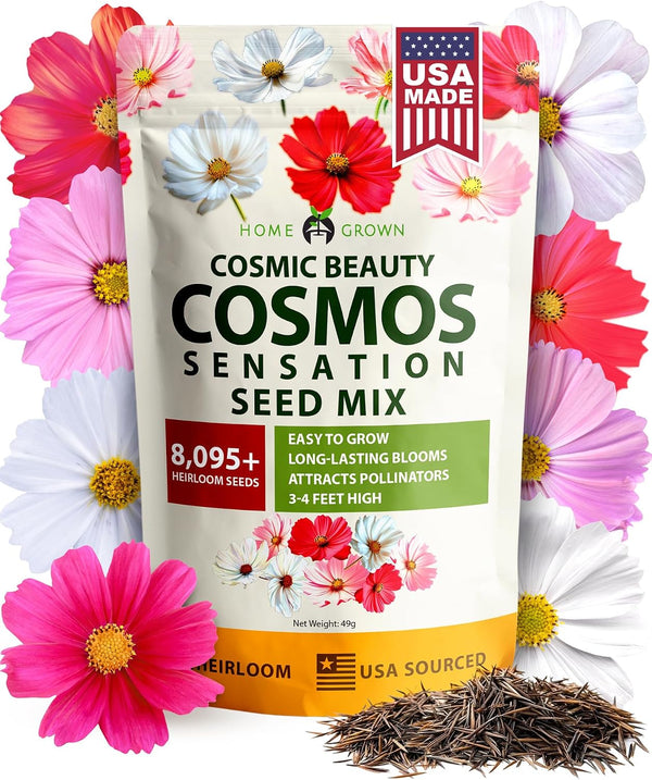 8000 Count Cosmos Flower Seeds Set - Natural Seeds Flowers, Ideal for Gardens