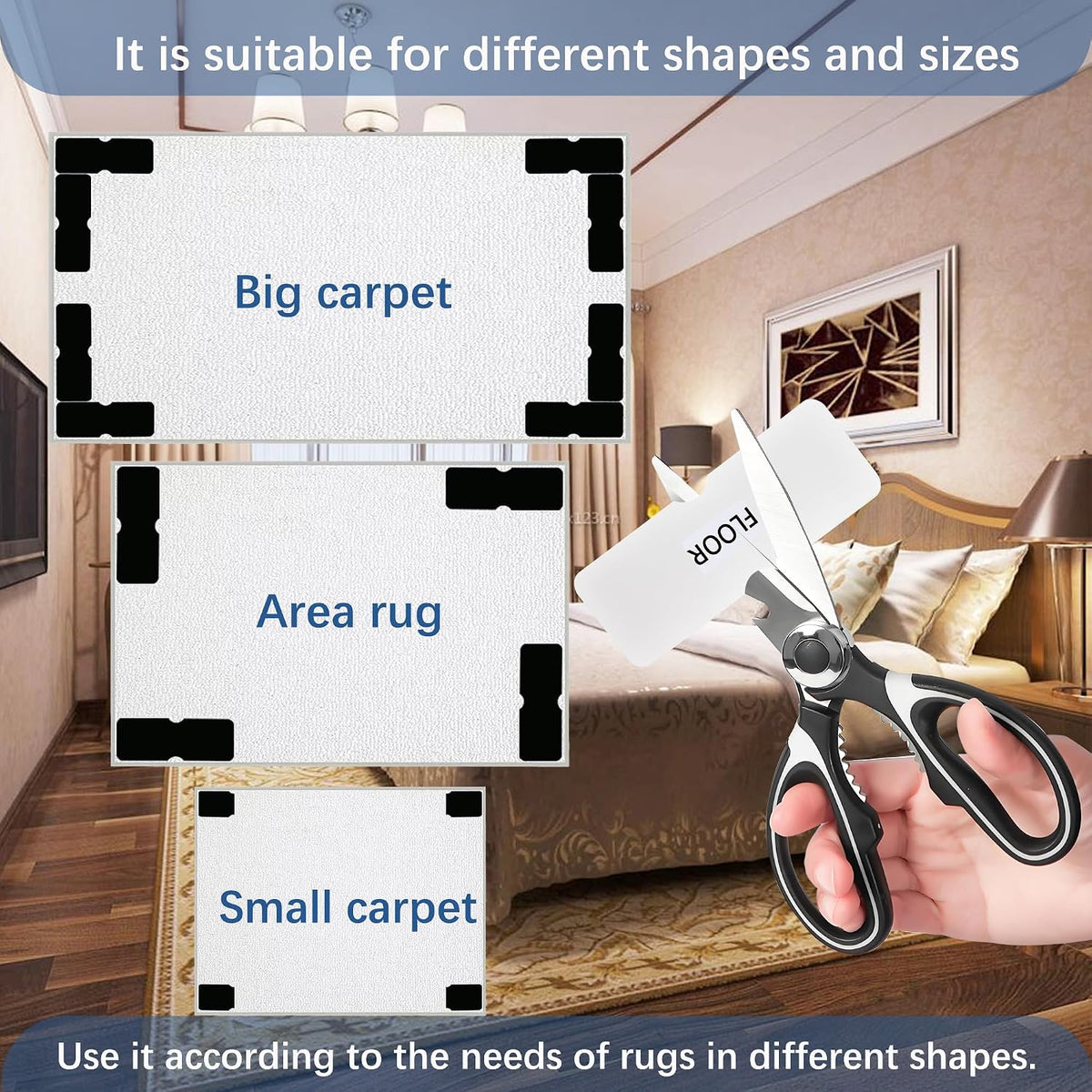 16 PCS Reusable Non-Slip No Residue Rug Grippers