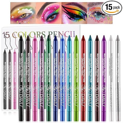 15-Color Pearlescent Eyeliner Set – Smooth, Waterproof, And Highly Pigmented