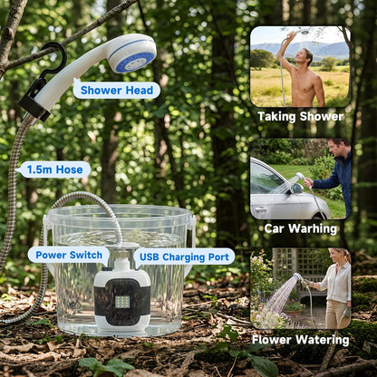 USB Rechargeable Electric Water Pump for Outdoor Showers