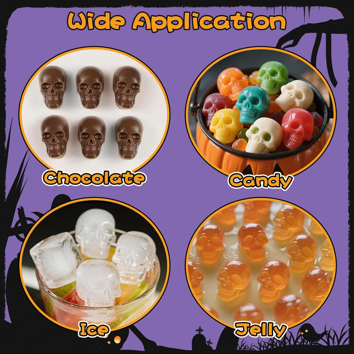 Skull-Shaped Baking Mold - 6/10 Cavity Halloween Baking Mold