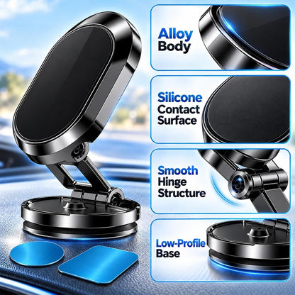 Foldable Metal Magnetic Car Cell Phone Holder