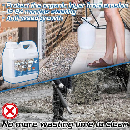Ready to Use Mulch Glue, Gravel Binder Rubber Mulch Lock Adhesive, Heavy Rain Windproof for Gardens