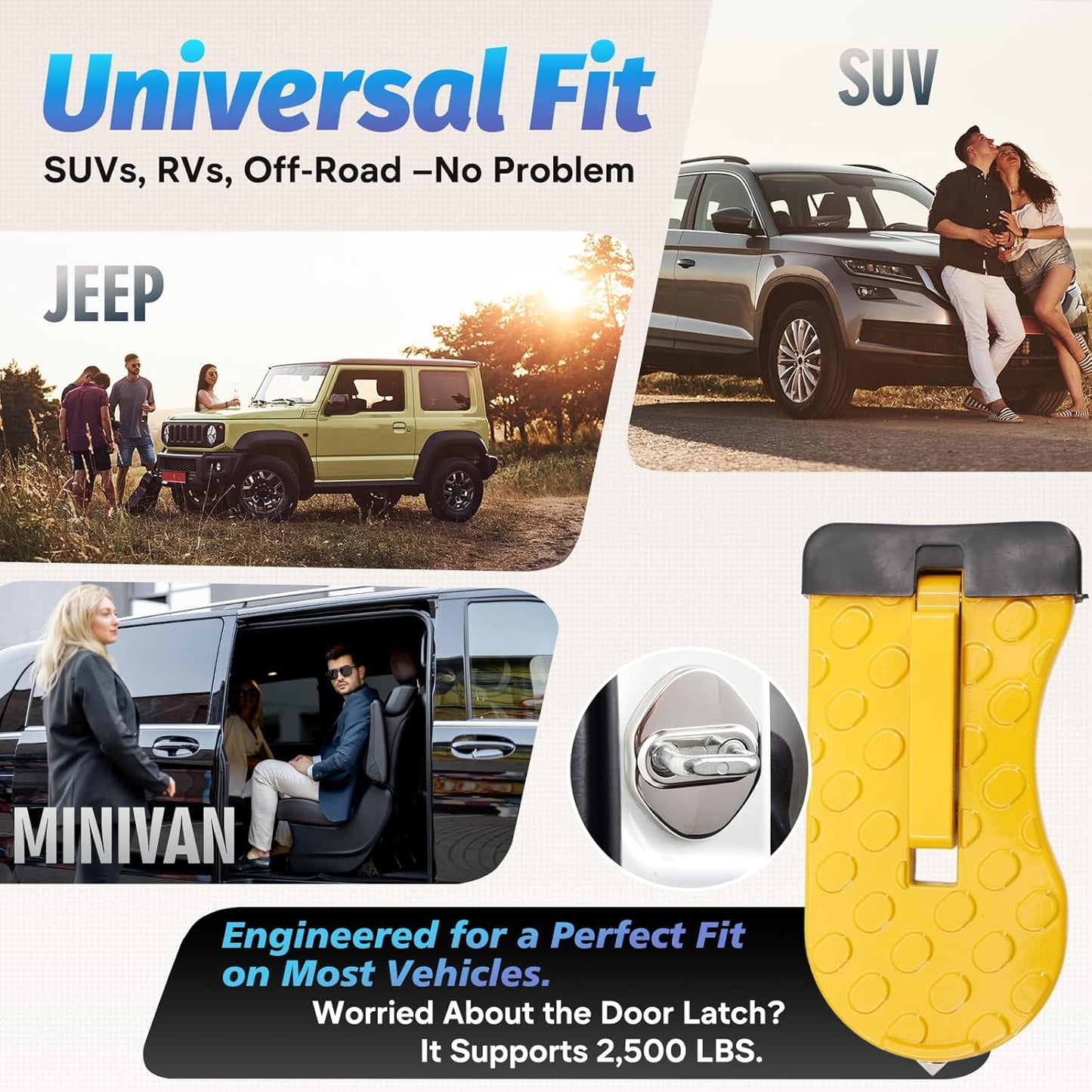 Car Door Latch Step – Foldable Roof Access Pedal for Easy Loading & Cleaning