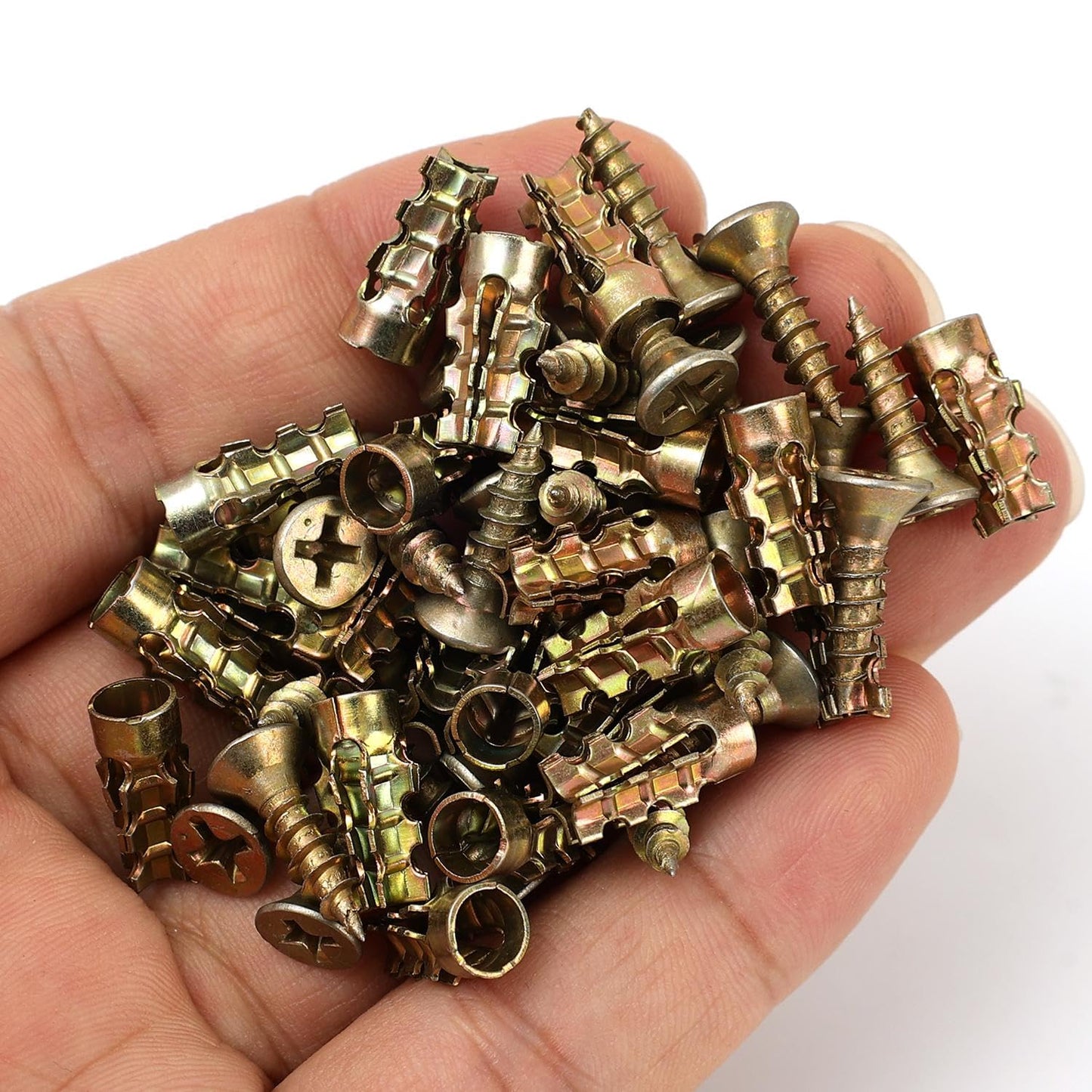 50 Pcs Self-Drilling, Self-Tapping Metal Expansion Anchors and Fasteners—Suitable for Wood, Drywall, and Concrete