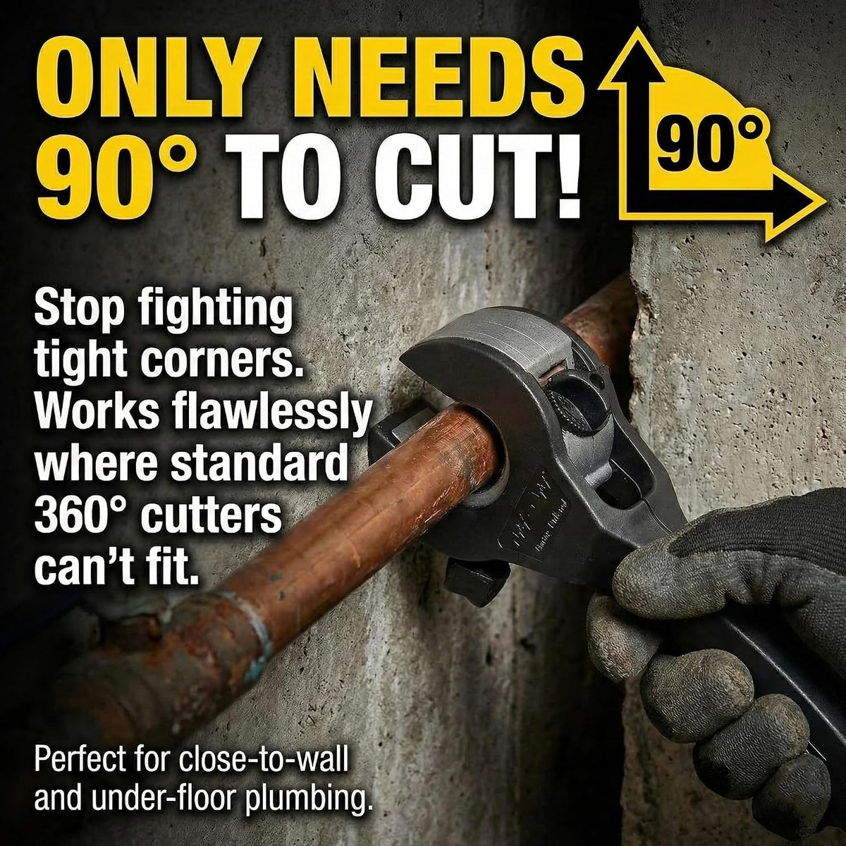 Ratchet-Type Pipe Cutter - One-Handed Pipe Cutting Tool