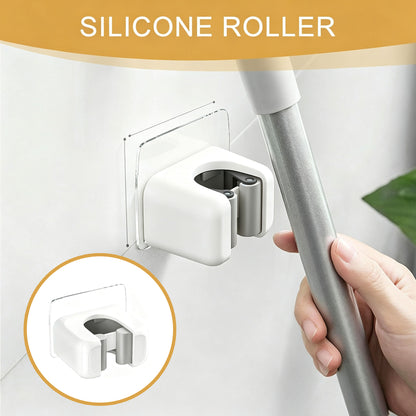 4 Pack / Set Wall-Mounted Self-Adhesive Broom Holder—No-Drill Storage Hook
