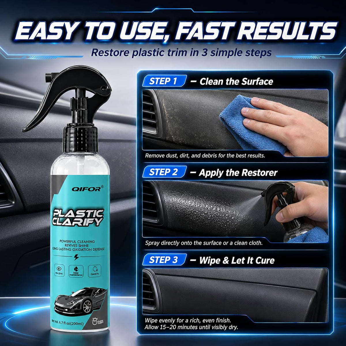 Black Trim Restorer Plastic Restorer for Trim Coat Kit