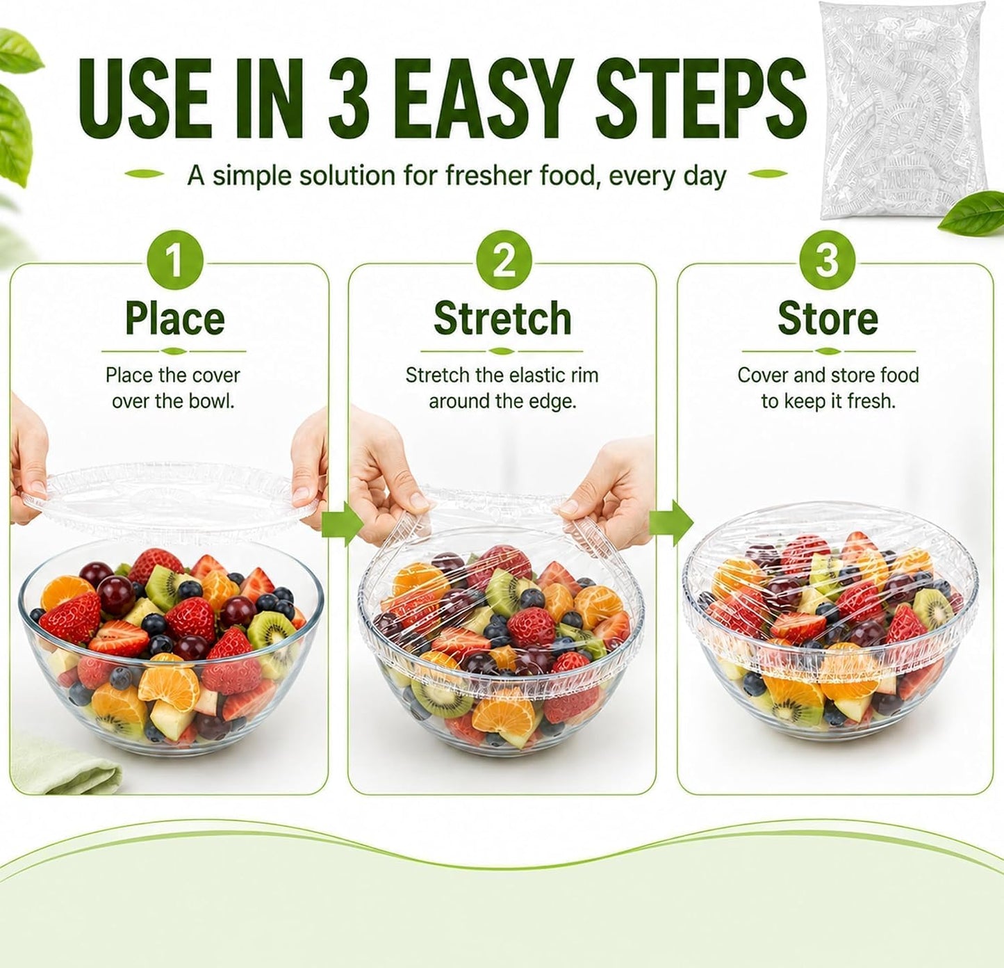 Food-Grade Elastic Bowl Covers—Fresh-Keeping Covers For Storing Leftovers And Picnics