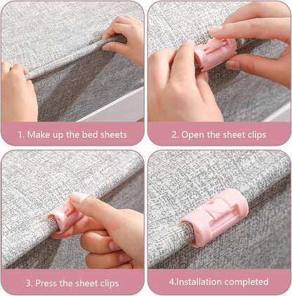 12PCS Bed Sheet Grippers with Two Gear, Durable