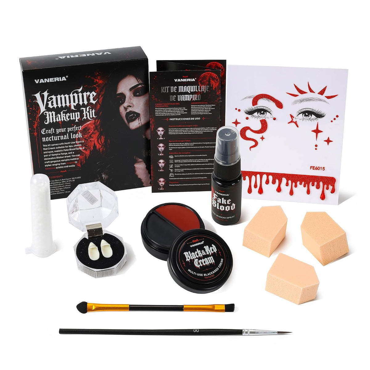 Halloween Vampire Makeup Kit, SFX Face & Body Paint Set
