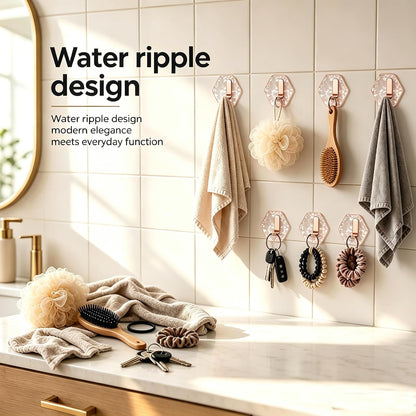 Heavy-Duty Self-Adhesive Hexagonal Ripple Hooks, 10-Pack