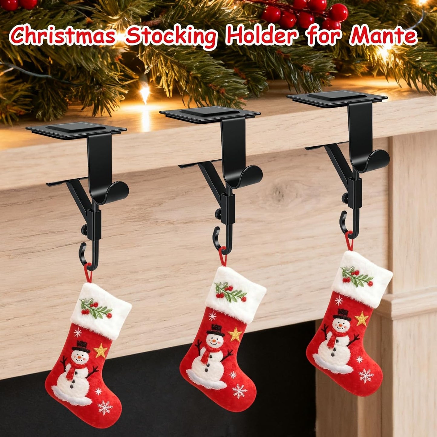No-Drill Fireplace Stocking and Garland Hanger
