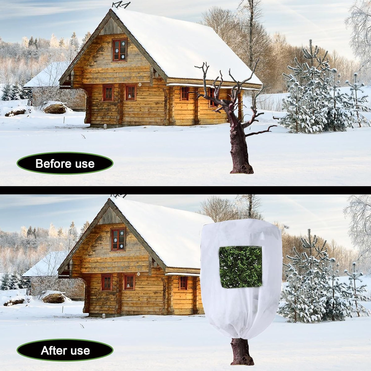 Plant Frost Protector With Observation Window - Reusable Drawstring Tree Cover