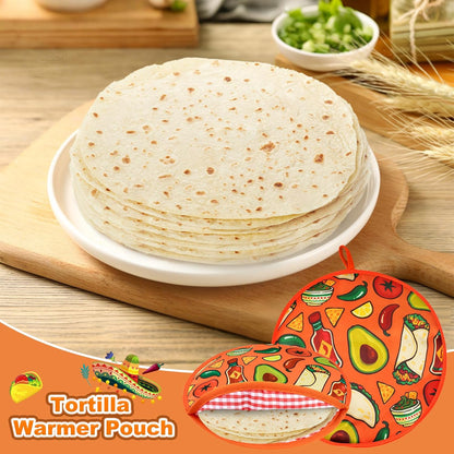 12-Inch Round Decorative Pattern Tortilla Warmer Pouch