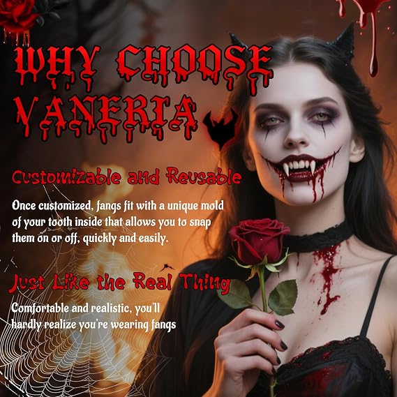 5PCS Halloween Vampire Fangs Costume Set