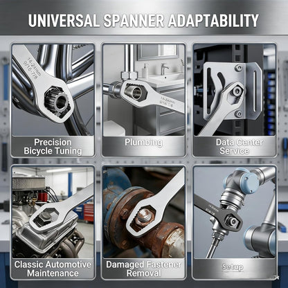 Universal Double Ended Wrench – Self-Adjusting Multi-Size Spanner for Nuts & Bolts