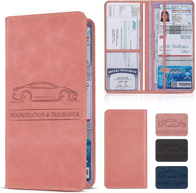 Car Registration And Insurance Card Holder, Car Document Holder