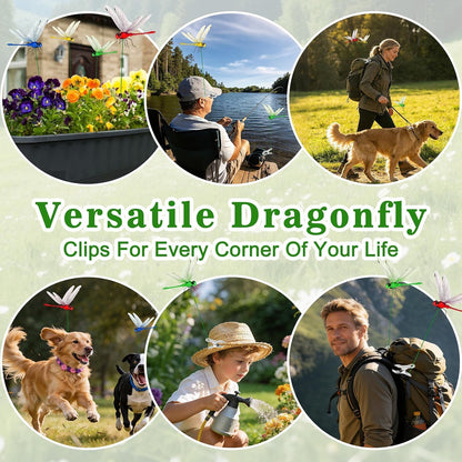 4 Pcs Realistic & Fake Dragonfly Clips for Pets, Hats, Camping & Outdoor Gardens