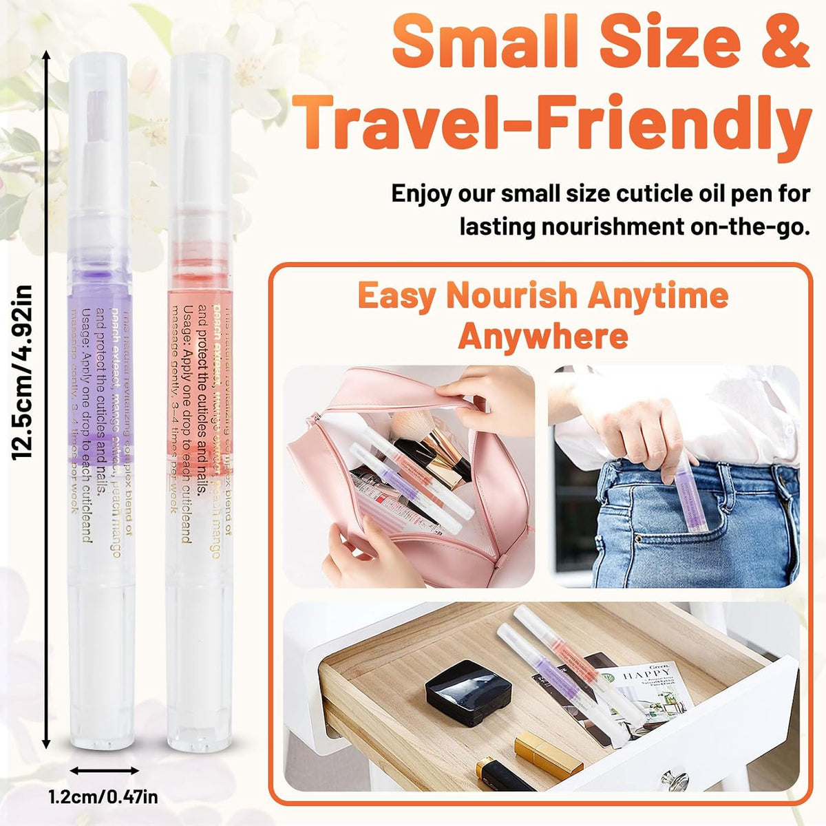 3Pcs Cuticle Oil Pen for Nail Care Oil Kit Hangnail Treatment