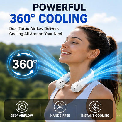 USB Rechargeable Hands Free 360° Cooling  Portable Neck Fan