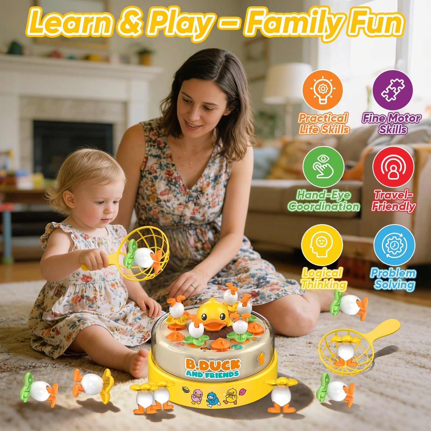 B.Duck Pop-up Catch Game – Interactive Tabletop Game