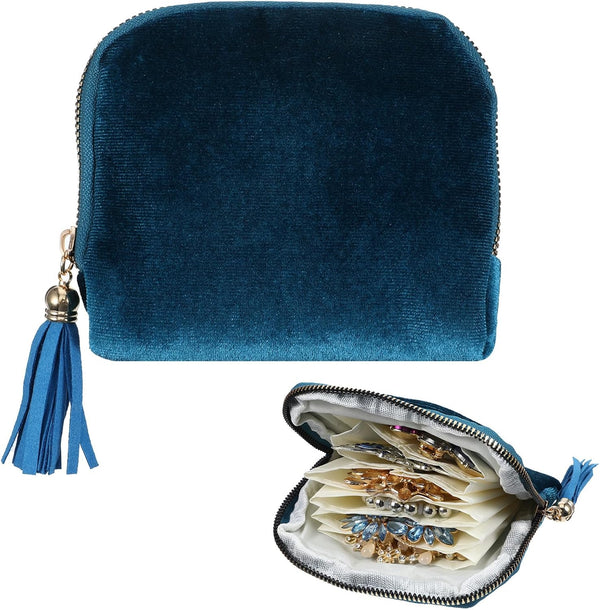6-Layer Velvet Jewelry Organizer with Zipper