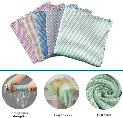 5-Pcs Washable Absorbent Surface Polishing Cloths