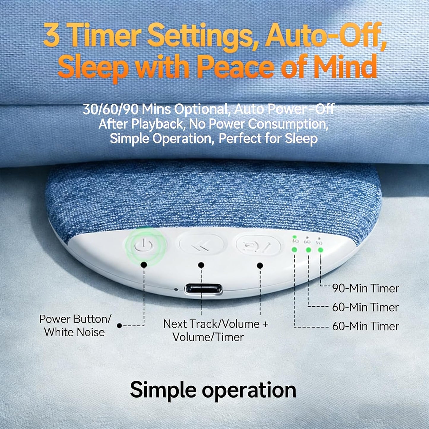 2026 New Bluetooth Pillow Speaker for Sleeping, Ultra-Thin 1.1cm Under Pillow Speaker