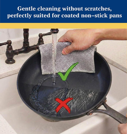 12pcs Scratch-Free Steel Dishcloths. Reusable, Quick-Dry, Odorless