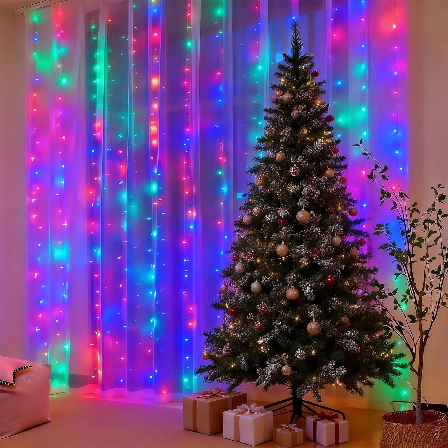 300LED Fairy Curtain Lights 9.8ft x 9.8ft for Bedroom Backdrop Wedding