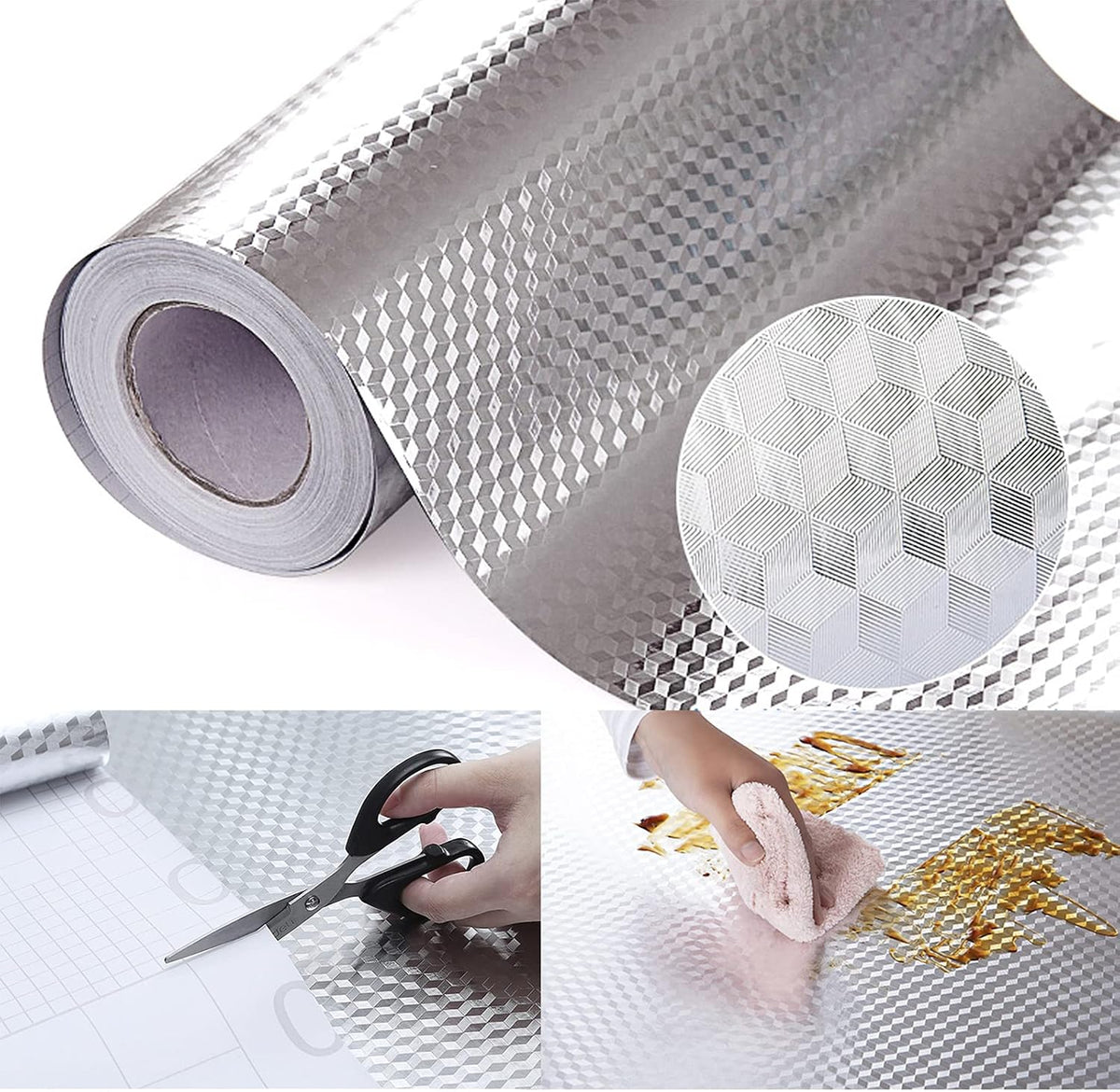 Kitchen Oil Proof Sticker Aluminum Foil Self-Adhesive Contact Paper