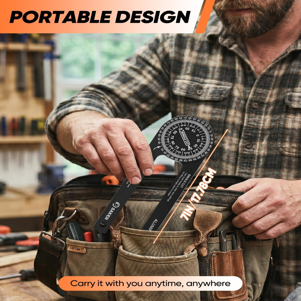 Aluminum Alloy Miter Saw Protractor | 7-Inch Rust-Resistant Angle Gauge