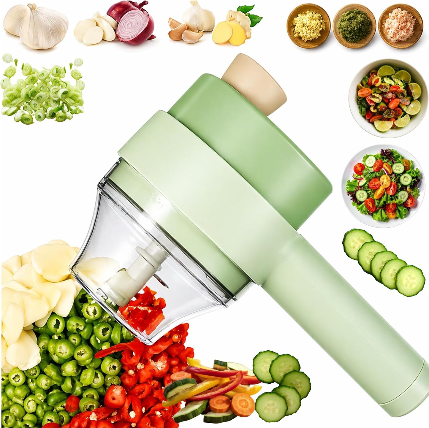 Multifunctional Electric Handheld Vegetable Chopper Set – Suitable for Preparing Baby Food