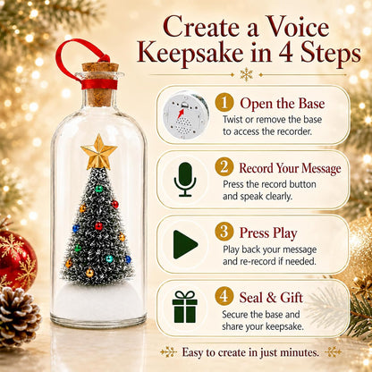 Glass Holiday Decoration 30-Second Voice Recording Keepsake