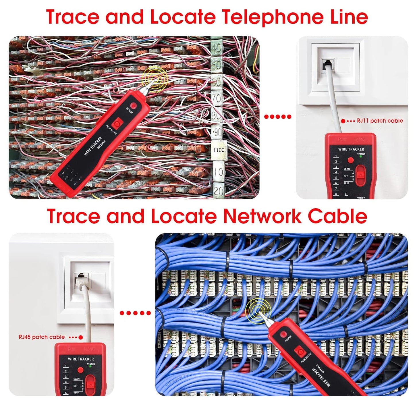 Cable Tracer Ethernet Network Cable Tester