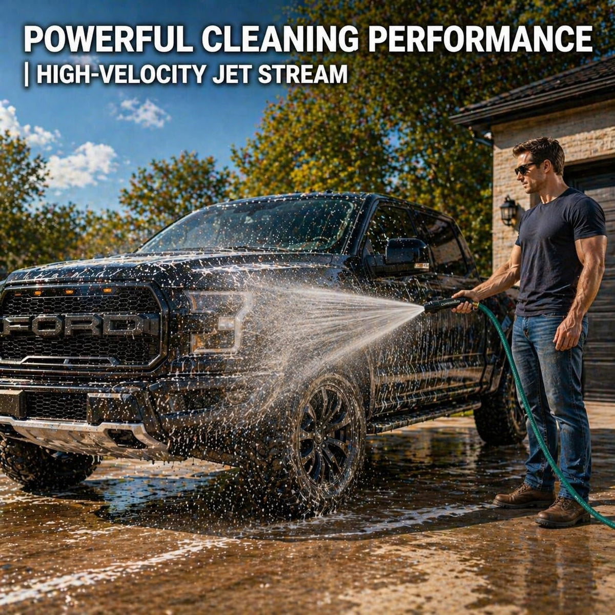 High Pressure Water Spray Nozzle for Car, Patio & Motorcycle Cleaning