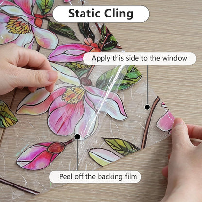 Peel-Off Patterned Adhesive Floral Mural Stickers for Wall & Window