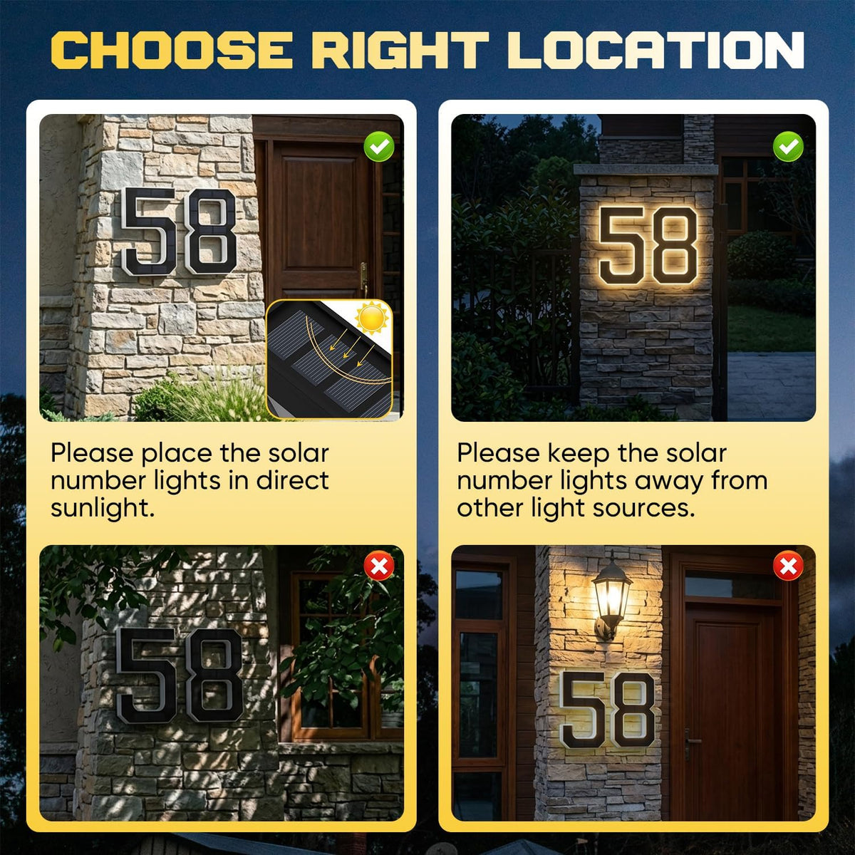Solar House Numbers For Outside