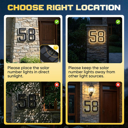 Solar House Numbers For Outside